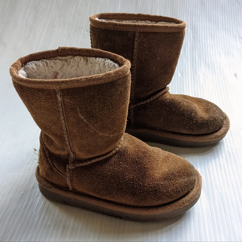 KOOLABURRA by UGG girls chestnut suede fur lined winter boots
